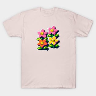 8 Bit Blooming Flowers T-Shirt